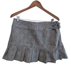 Mossimo Micro Mini Skirt Women Sz 11 Gray Plaid Y2K Pleated School Girl Preppy